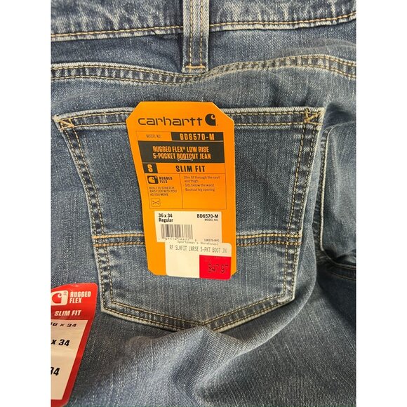 Carhartt Men's Rugged Flex Low Rise Slim Fit 5-Pocket Bootcut Jeans 36x34 NWT - Picture 2 of 7